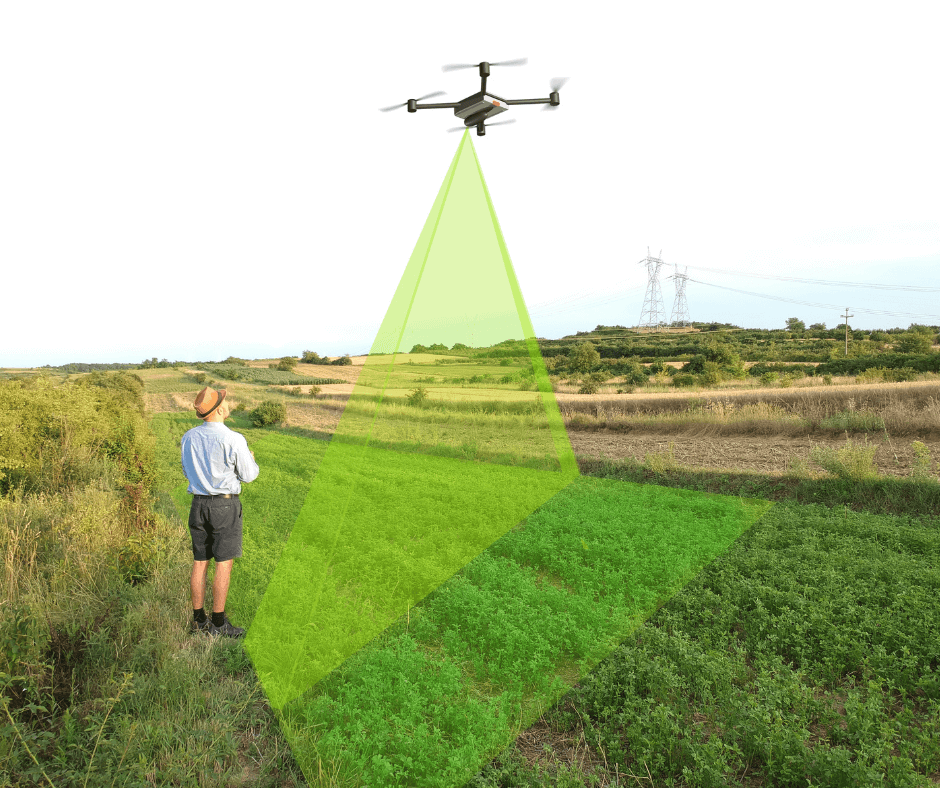 drones de pulverização agrícola, Hylio, agricultura, benefícios ambientais, aumento de produtividade, redução de custos, sensores, precisão, eficiência, sustentabilidade.